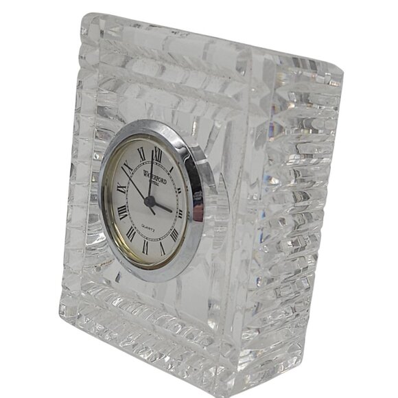 Waterford Crystal Small Rectangular Quartz Clock for Desk Table Signed Works 3” - Picture 5 of 5